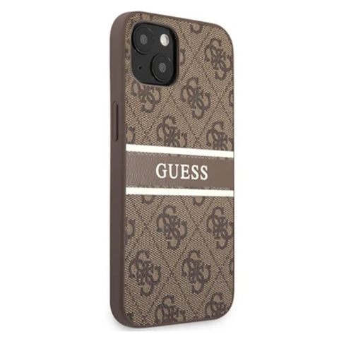 iPhone 13 Pro Guess Case - Brown 4G Stripe