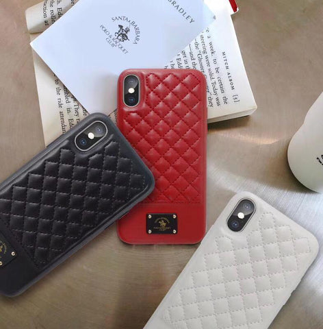 iPhone XS Max Bradley Series Genuine Santa Barbara Leather Case - Red