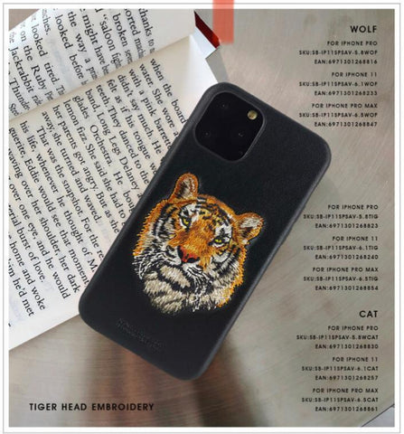 iPhone 12 Pro Savanna Series Genuine Santa Barbara Leather Case - Tiger
