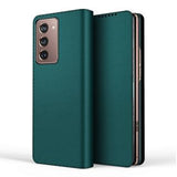 Samsung fold 2 Cover - Green Leather Magnetic Flip